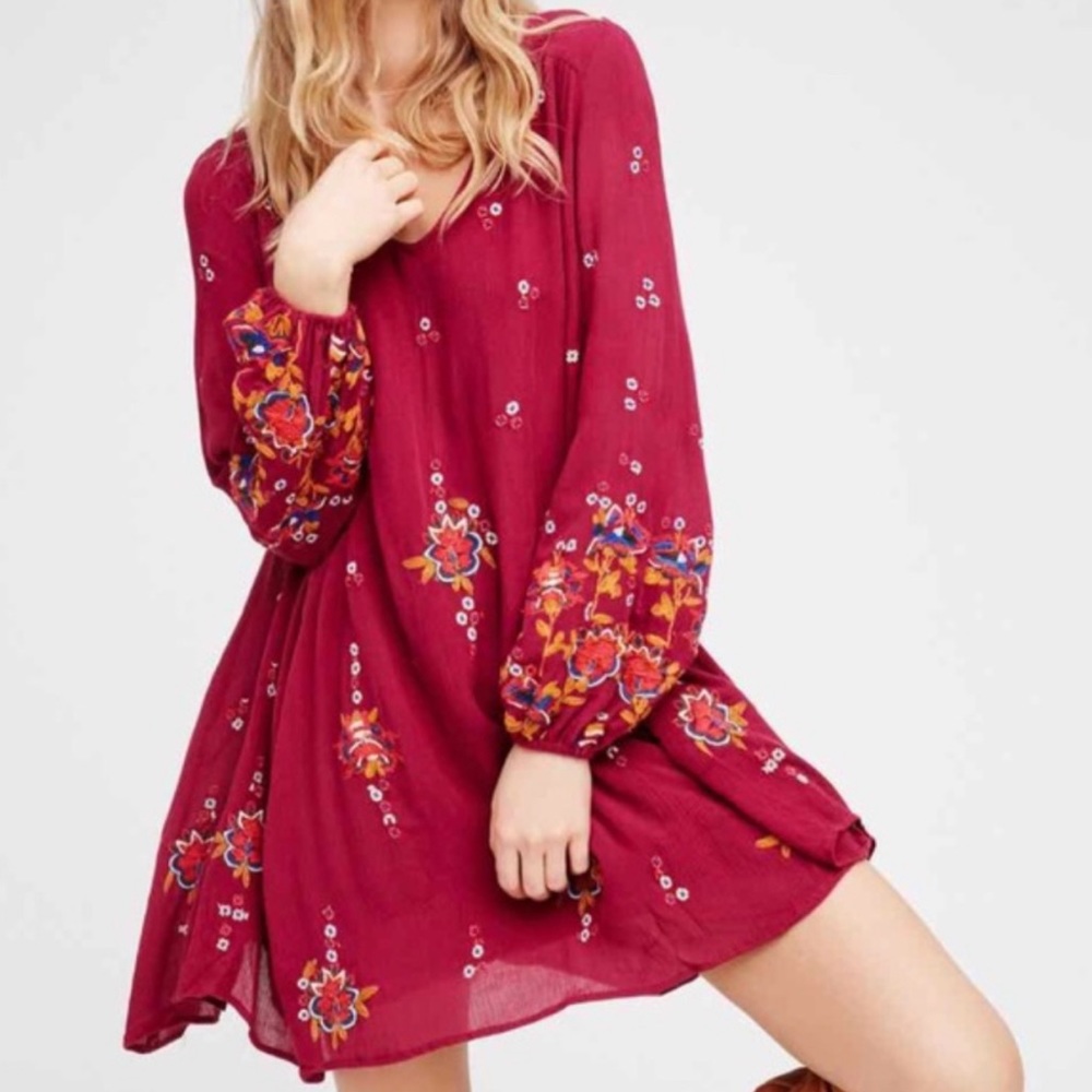 Free People Embroidered Oxford Minidress